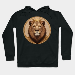 Regal Lion with Crown no.8 Hoodie